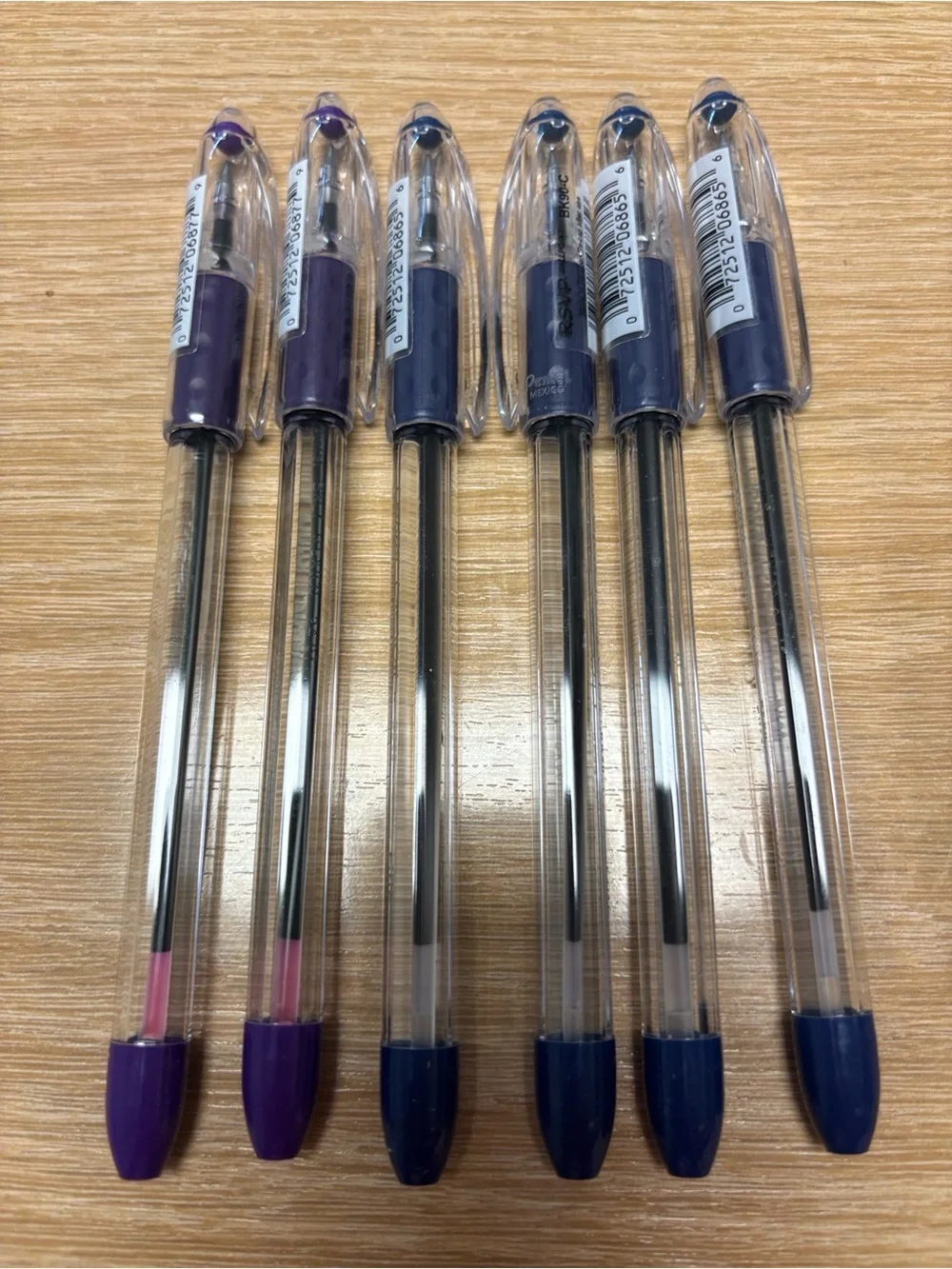 Purple & Blue Fine Point .07 Ballpoint Pen 6 Pack by R.S.V.P.